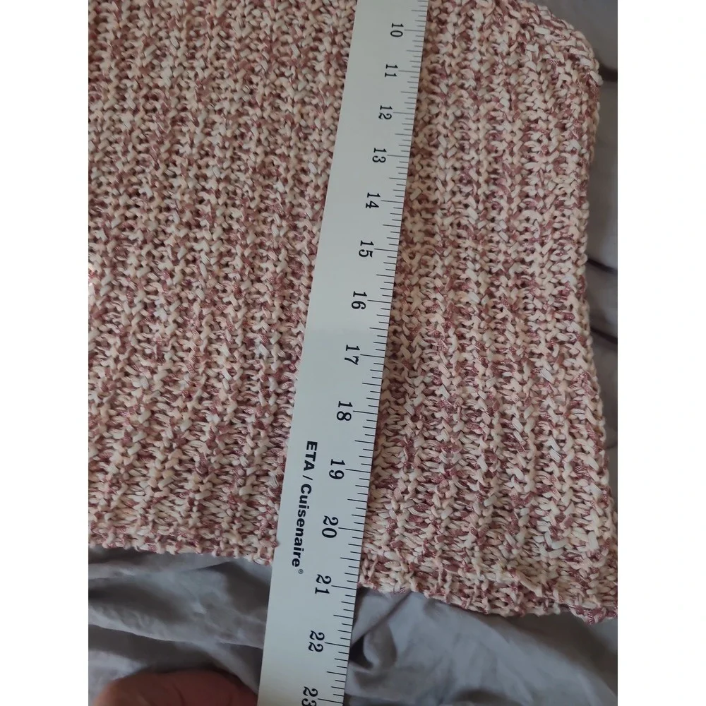 Harper Heritage Women's SZ S chunky ribbed Knit Tank Top cream tan deep V boho